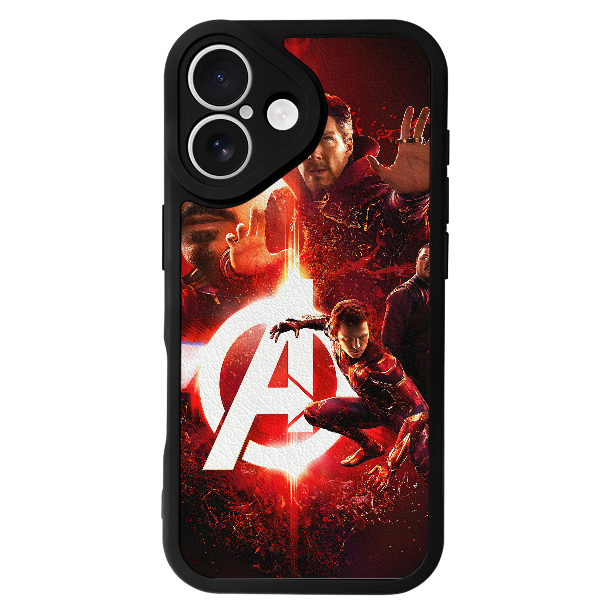 （画像用） アベンジャーズ The Avengers 【iPhone 16シリーズ対応】シリコンスマホケース（レザー調） 材質：シリコン